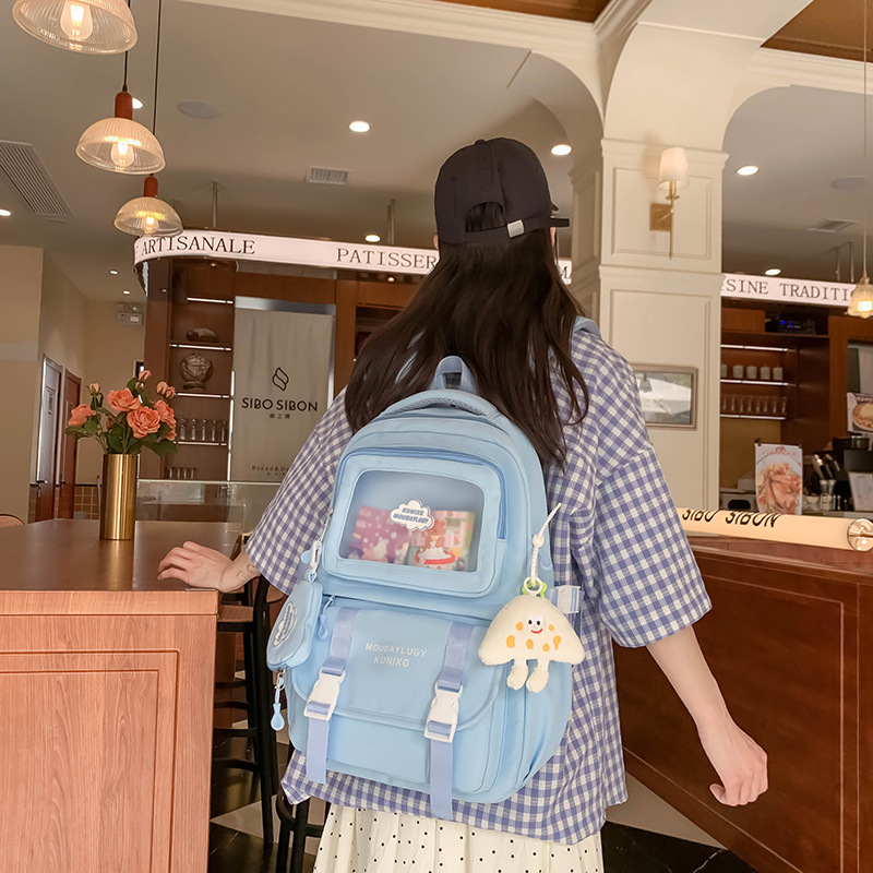 New backpack for junior high school girls, large capacity for primary school students, high appearance level, cute and lightweight bag, high school student bag Application Scenario