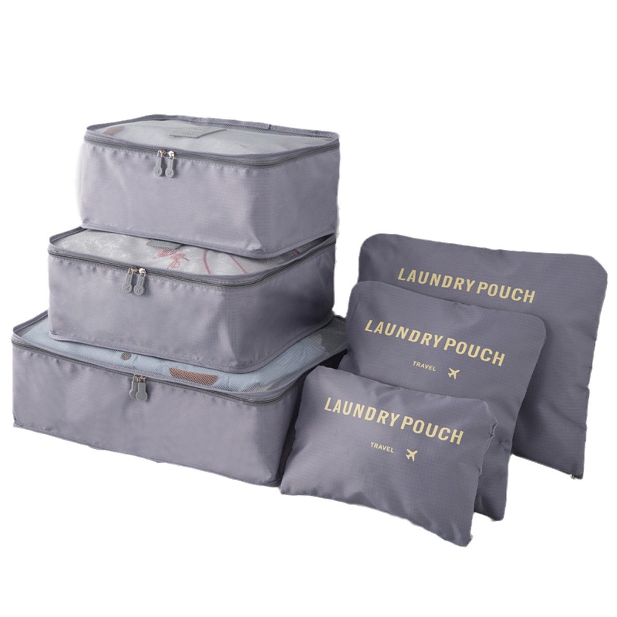Cross-border Oxford Cloth travel storage six-piece set, business trip luggage and clothing organization and storage bag 6-piece set Item Picture