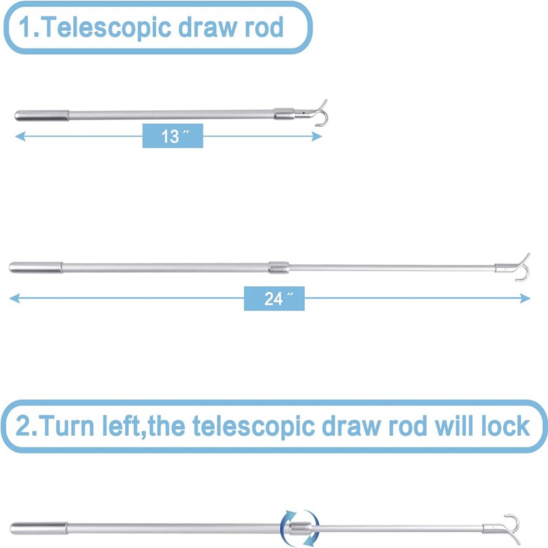 The aluminum alloy telescopic curtain pull rod of the Venetian blind can adjust the length of the curtain rotation details Picture