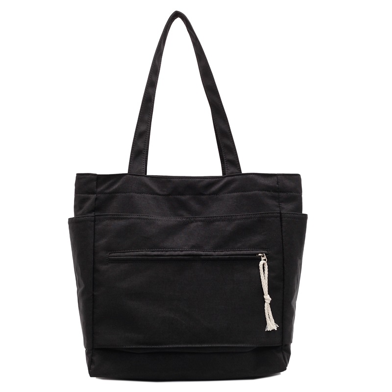 A new large-capacity business commuting fashion style, a large-capacity soft-faced solid color horizontal square Oxford fabric casual shoulder bag Item Picture