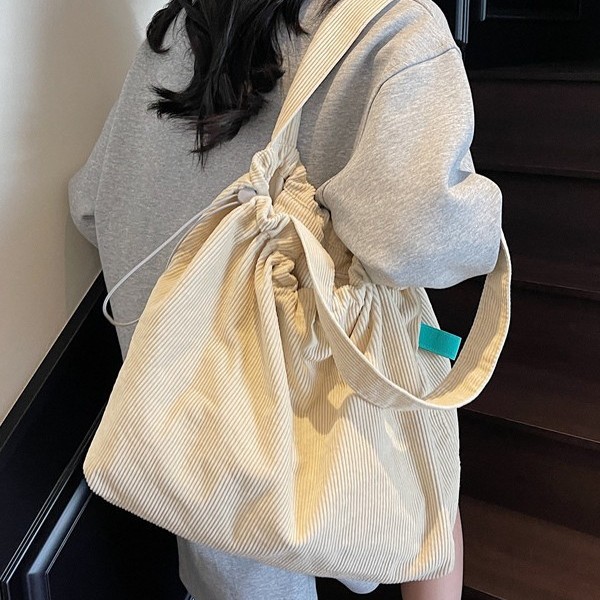 2025 Corduroy new Korean version large-capacity twill commuter casual and simple hand-held shoulder and underarm bag for women Specification drawing