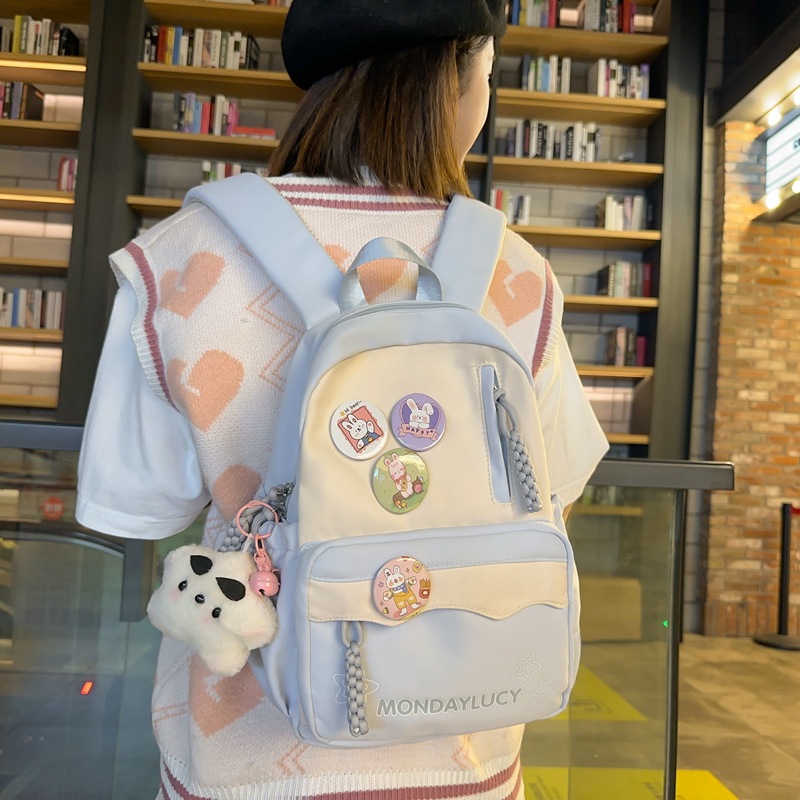 Japanese-style simple and versatile student backpacks, new summer lightweight schoolbags for girls, and backpacks for college students' classes and outings details Picture