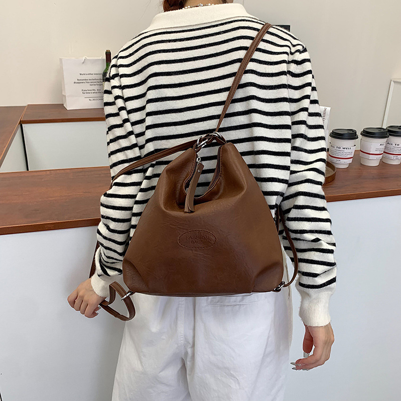 Tote Bag Women 2024 New large-capacity commuter backpack, retro casual street style single-shoulder crossbody bag Specification drawing