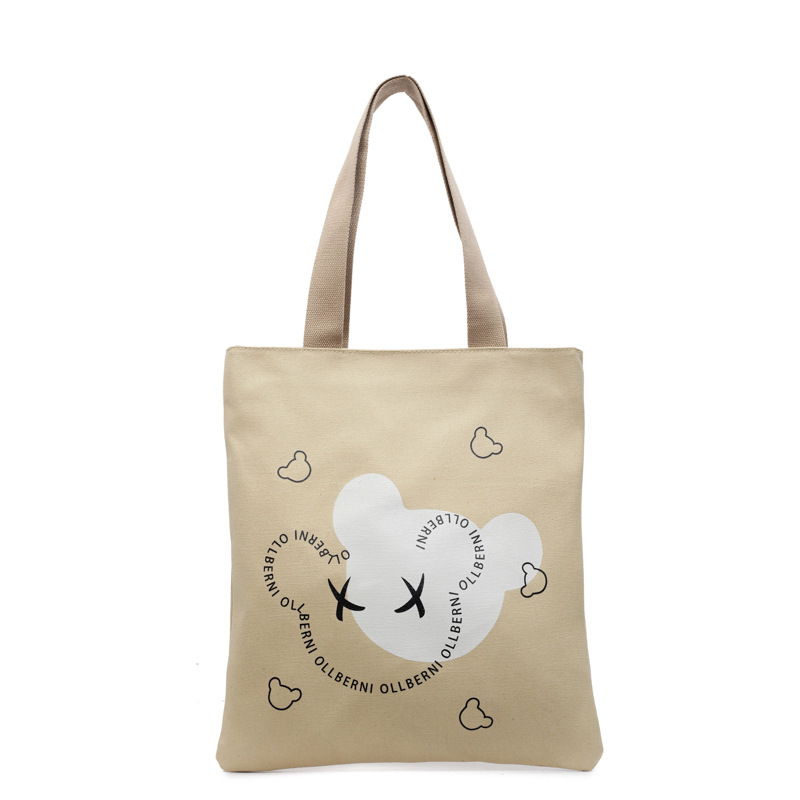 ins canvas bag Women's crossbody bag 2025 Summer New style Japanese large-capacity cartoon-printed student single-shoulder fabric bag Item Picture