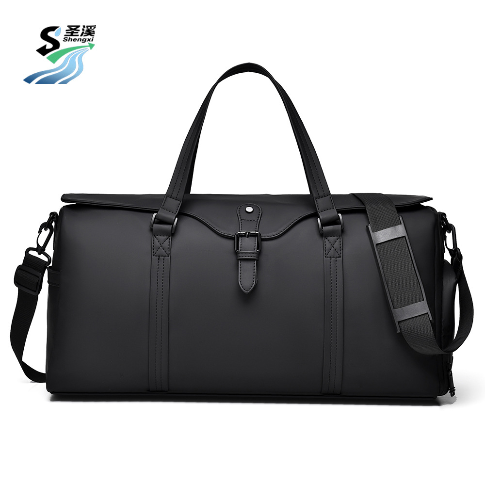 Men's casual large-capacity travel backpack, business trip short-distance travel bag, independent shoe pocket, single-shoulder hand-carry luggage bag full figure