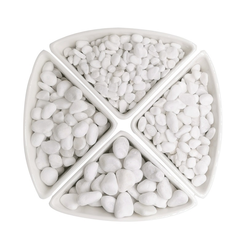 Natural white pebbles, white stones, white marble, colored stones, garden potted plants, stones, succulents, paving, courtyard landscaping Item Picture