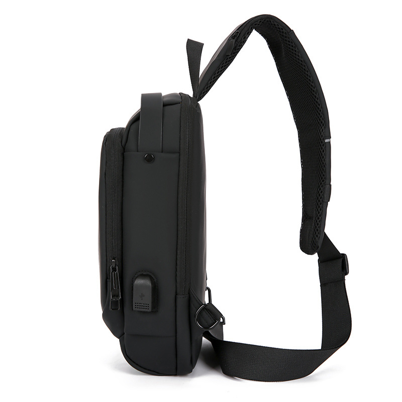 Cross-border men's crossbody bag, password lock anti-theft bag, casual sports small backpack, motorcycle bag, large capacity chest bag details Picture
