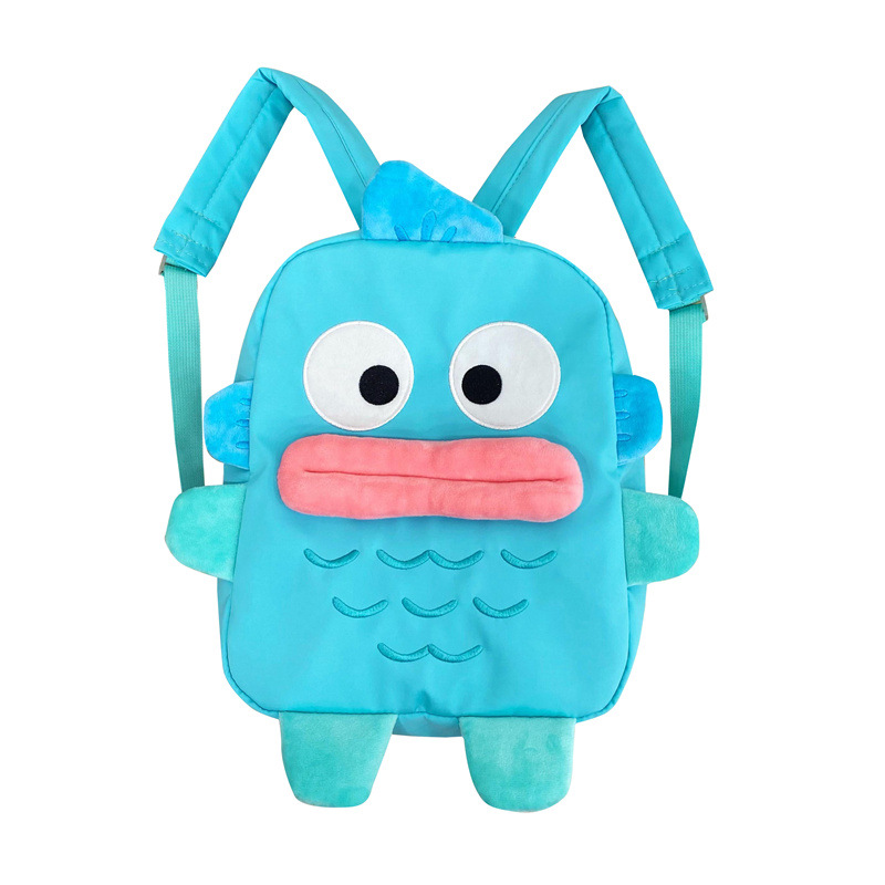 2023 New Japanese-style cute cartoon clownfish backpack, ugly and adorable blue backpack, large capacity backpack for men and women Item Picture