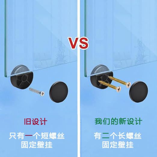 In-stock glass mirror clips, fixed brackets, double-hole mirror brackets, glass clips, wall fixed clips, bathroom mirror hardware accessories Application Scenario