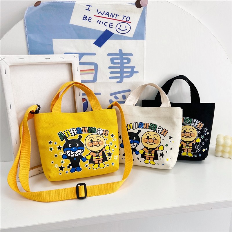 Baby bags, girls' fashionable and simple crossbody bags, trendy children's cartoon cute single-shoulder bags, students' casual canvas bags details Picture