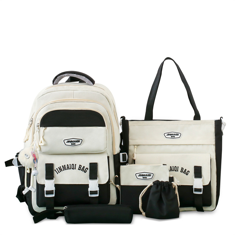 Backpack for junior high school girls and primary school students, large capacity, high appearance level, cute and versatile for girls, multi-piece backpack set Item Picture