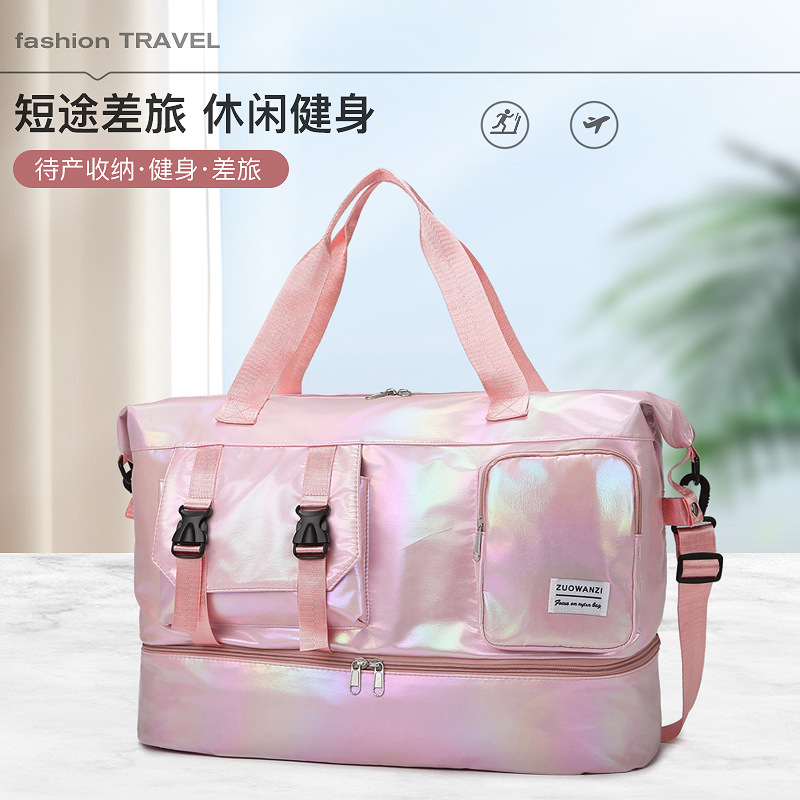 Cross-border hand-held travel bag, large-capacity dry-wet separated fashionable fitness bag, independent shoe compartment, yoga storage luggage bag full figure
