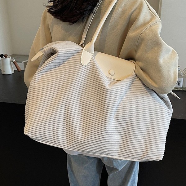 Harajuku's large-capacity casual bag 2024 new solid color simple handbag, a lightweight single-shoulder bag for travel Specification drawing