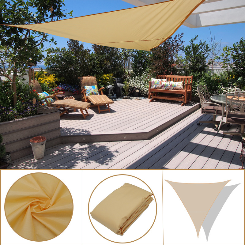 4*4*5.7M right-angled triangular sunshade sail waterproof and UV-resistant sunshade canopy details Picture