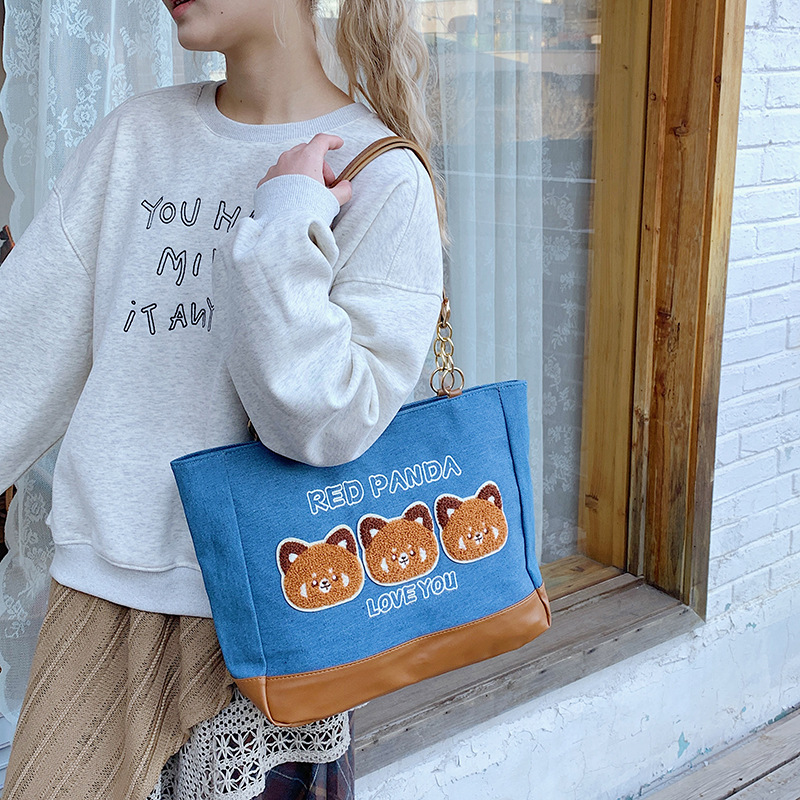 Laid-back style large-capacity bag, cute underarm bag for ladies, 2024 new style, versatile single-shoulder handbag for commuting to school details Picture
