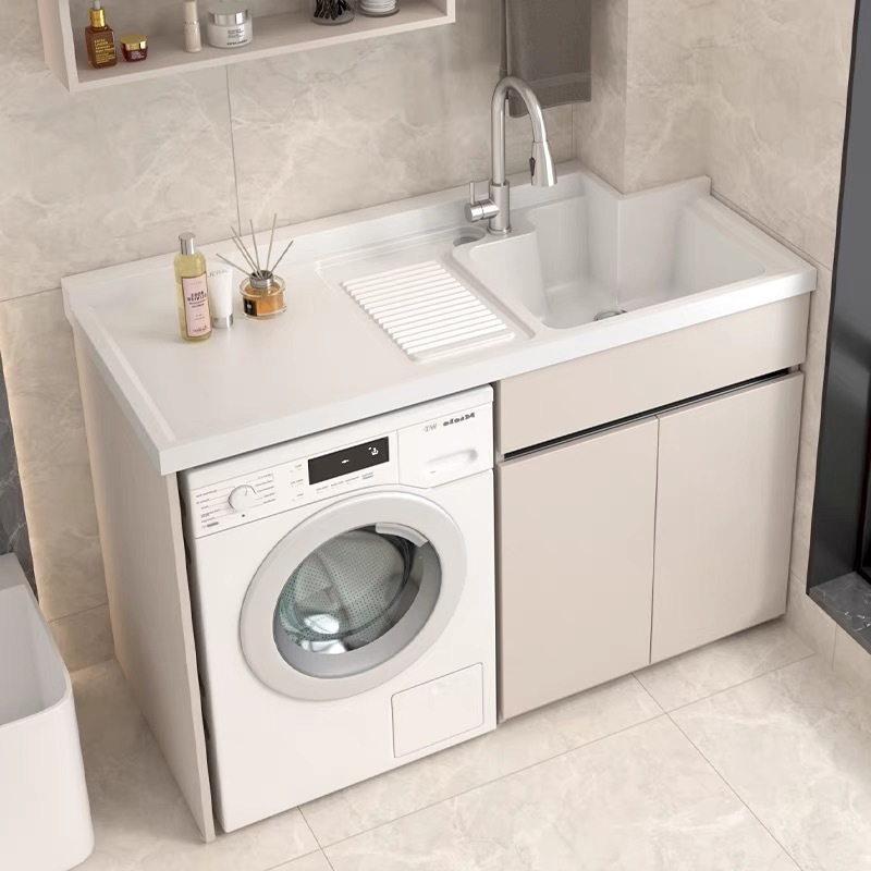 Kxh honeycomb aluminum laundry cabinet, balcony integrated combination, laundry cabinet, companion laundry table with washboard, washbasin and sink details Picture