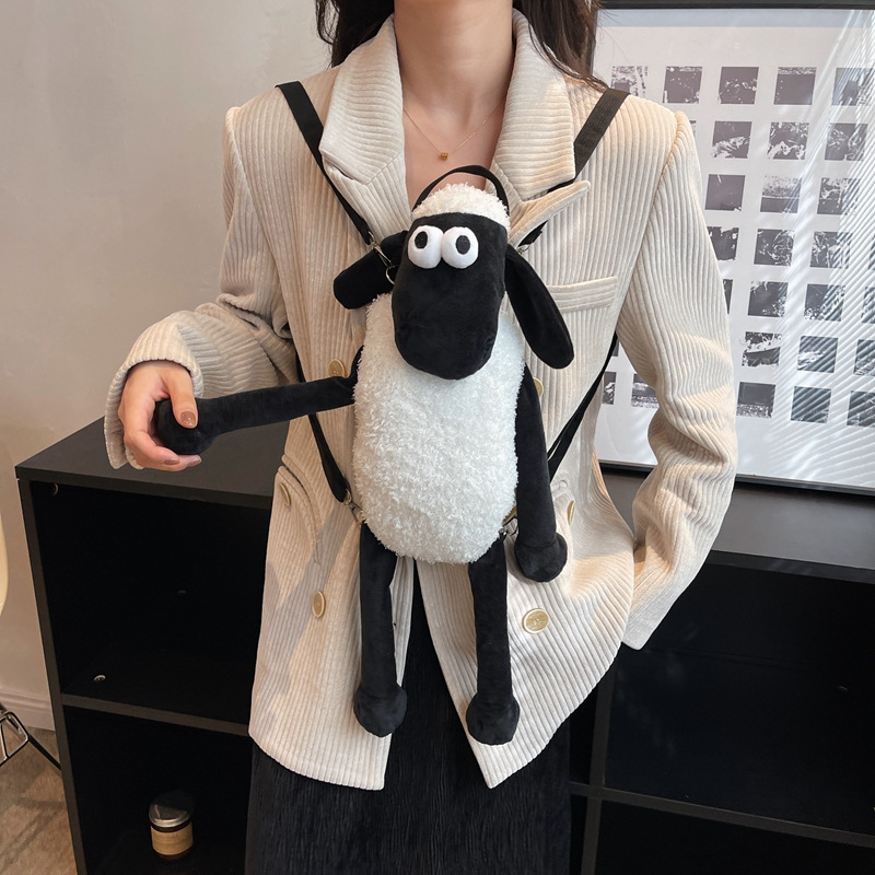 New style of plush backpack for women 2023, cute Sean Sheep cartoon doll backpack manufacturer wholesale Specification drawing
