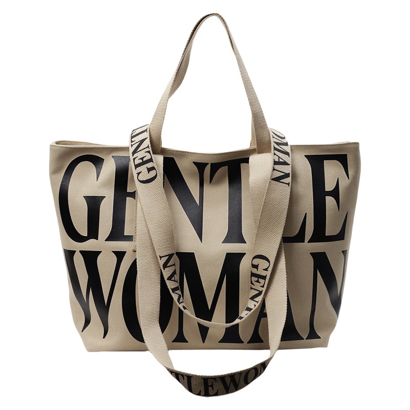 2025 New letter-printed travel bag, women's large-capacity fashionable tote bag, single-shoulder bag, color-blocking casual commuting bag Item Picture