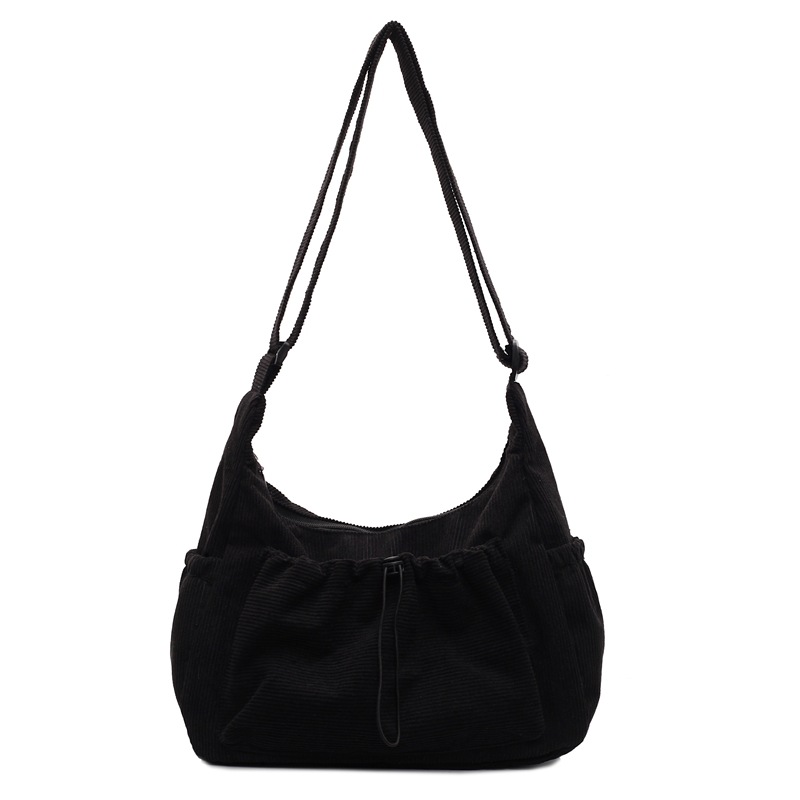Simple and casual corduroy fabric bag for women, new autumn/winter 2024, fashionable and versatile single-shoulder bag, large-capacity commuting crossbody bag Item Picture