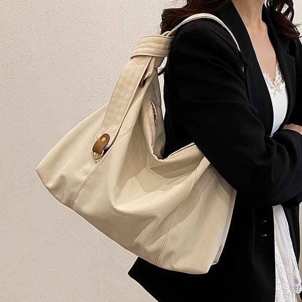 Korean-style casual denim tote women's bag, cross-border trend new artistic canvas handbag, versatile and stylish single-shoulder bag details Picture