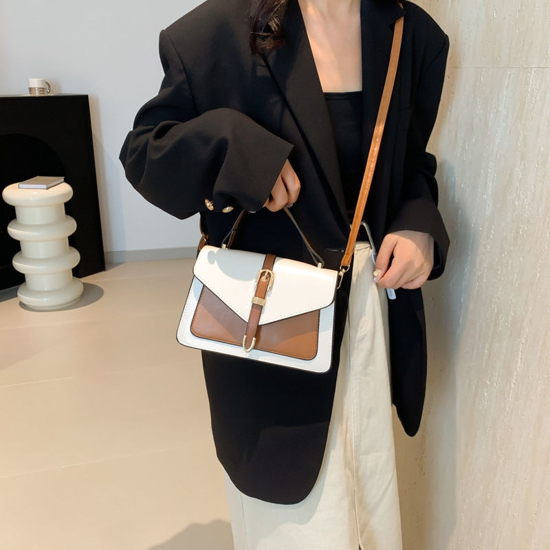Cross-border small bag Women's Summer 2024 new style fashionable hand-held crossbody bag, color-blocking and versatile single-shoulder small square bag details Picture