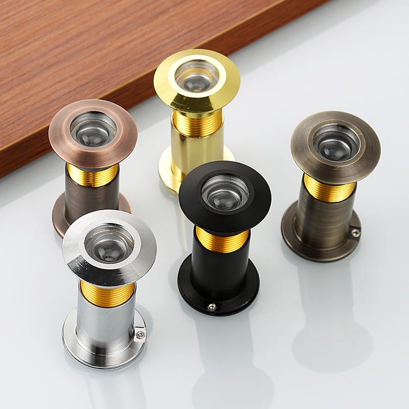The hotel wooden door, cat-eye door, adjustable wide-angle zinc alloy high-definition door mirror, fireproof door, pure copper anti-peeping sheep's eye Specification drawing
