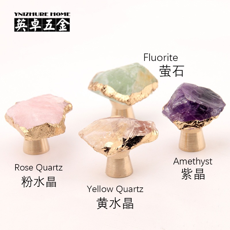 Light luxury purple crystal fluorite pure brass handles, drawers, wardrobe doors, furniture drawers, shoe cabinets, creative small handles, single holes Application Scenario