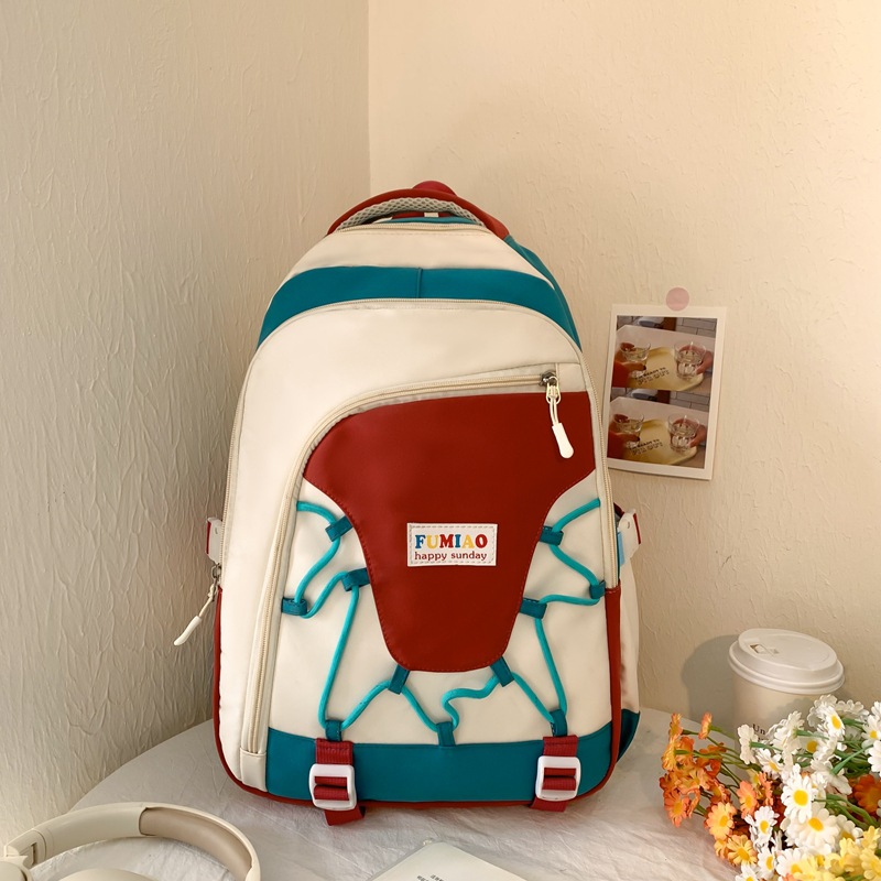 Color-matched backpacks for junior high and senior high school students, niche backpacks, new large-capacity student backpacks for high school and college students details Picture