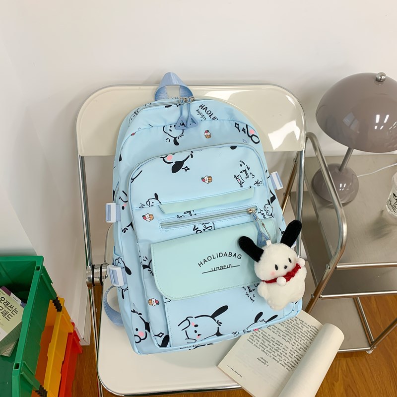 Japanese-style schoolbag, cute cartoon printed puppy on Instagram, middle school backpack, large capacity, versatile and soft girl backpack Application Scenario