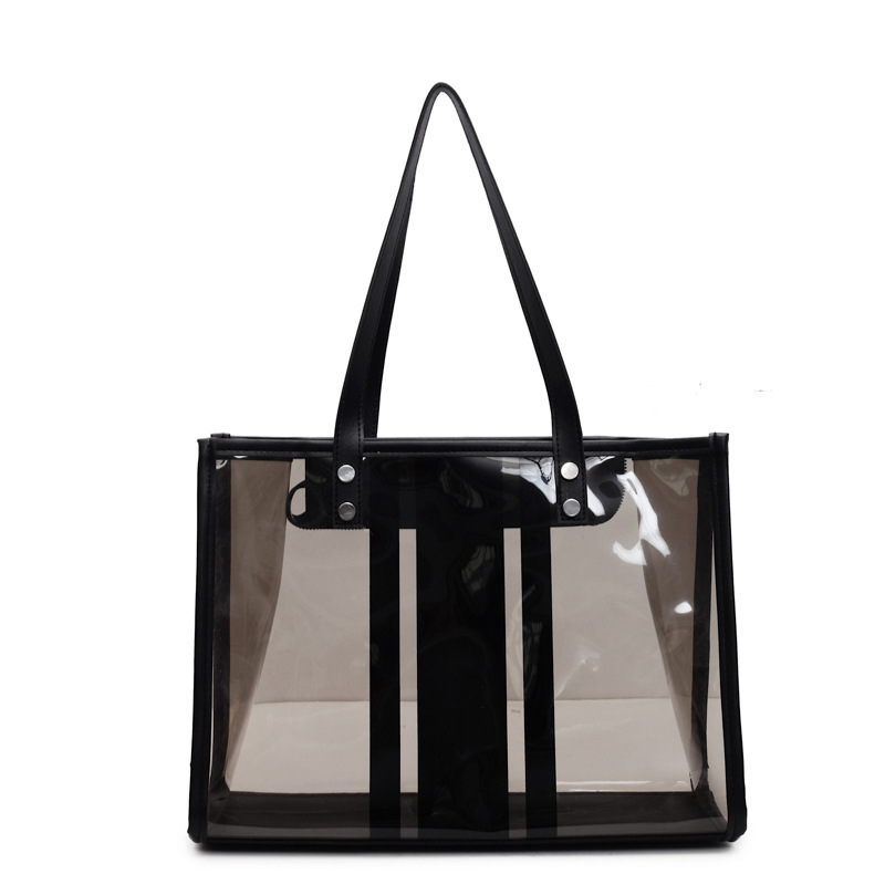 Spring and Summer new large bag for women, 2025 new trendy Korean version, versatile, large capacity transparent mother-and-child bag, hand-held tote bag Item Picture