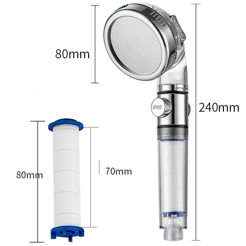 Three-speed negative ion shower head, pressure-increasing water-saving, multi-functional handheld filtering spa shower head Application Scenario