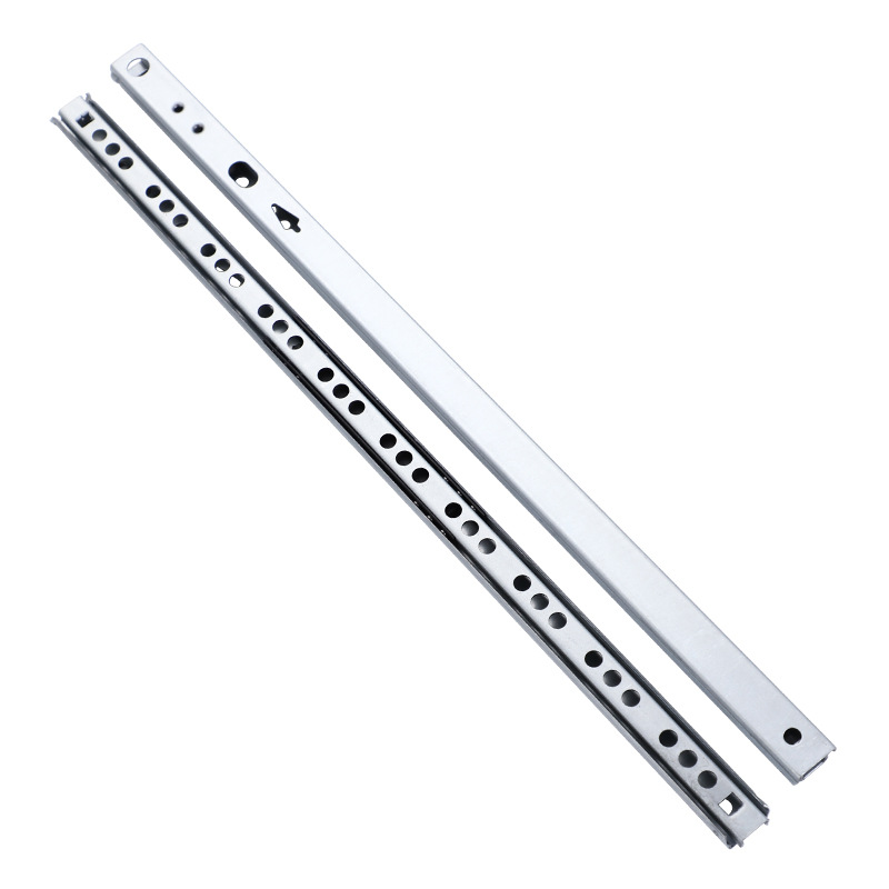 Manufacturer's two-fold 17-wide silent slide rail, damping buffer steel ball slide rail, small two-section drawer slide rail Item Picture