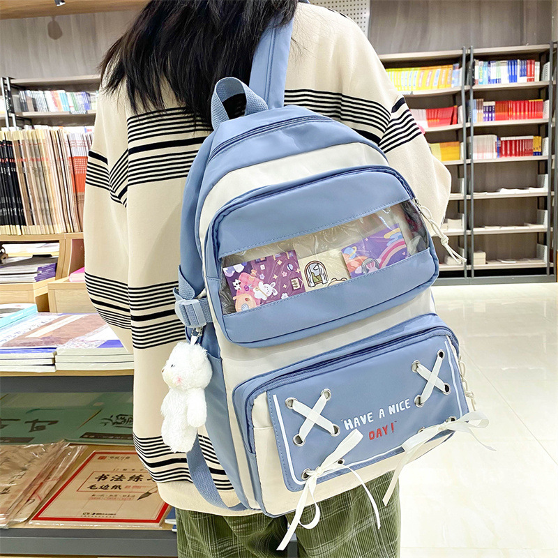 New school bag for primary school students, Japanese-style cute schoolgirl backpack, student bag, large-capacity nylon backpack Application Scenario
