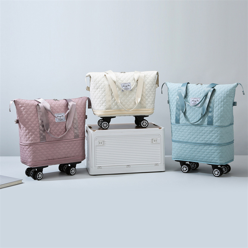 Universal wheel diamond-shaped travel bag, lightweight luggage bag, storage for delivery, dry-wet separation, large-capacity fitness yoga bag Application Scenario