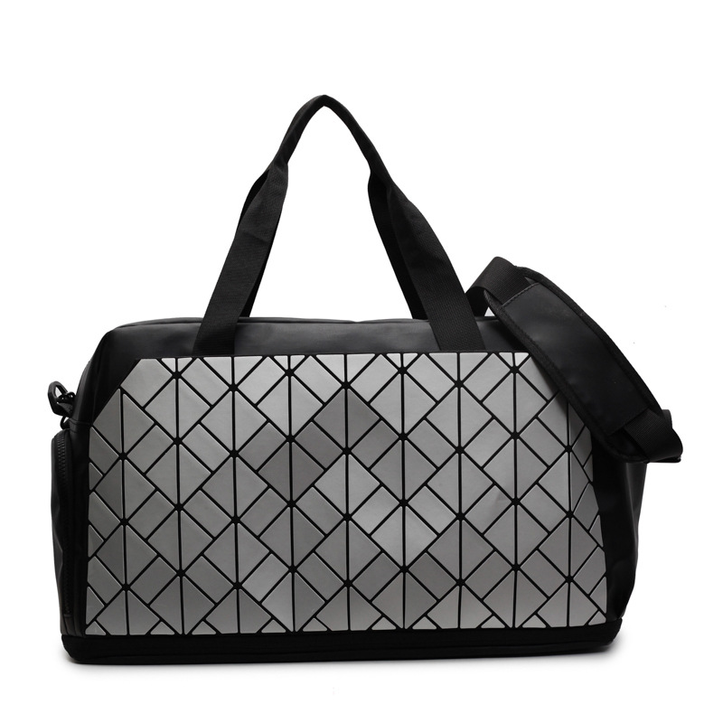 Cross-border laser travel bag, large-capacity sports and fitness bag, short-distance dry and wet separation storage, business trip hand luggage bag Item Picture