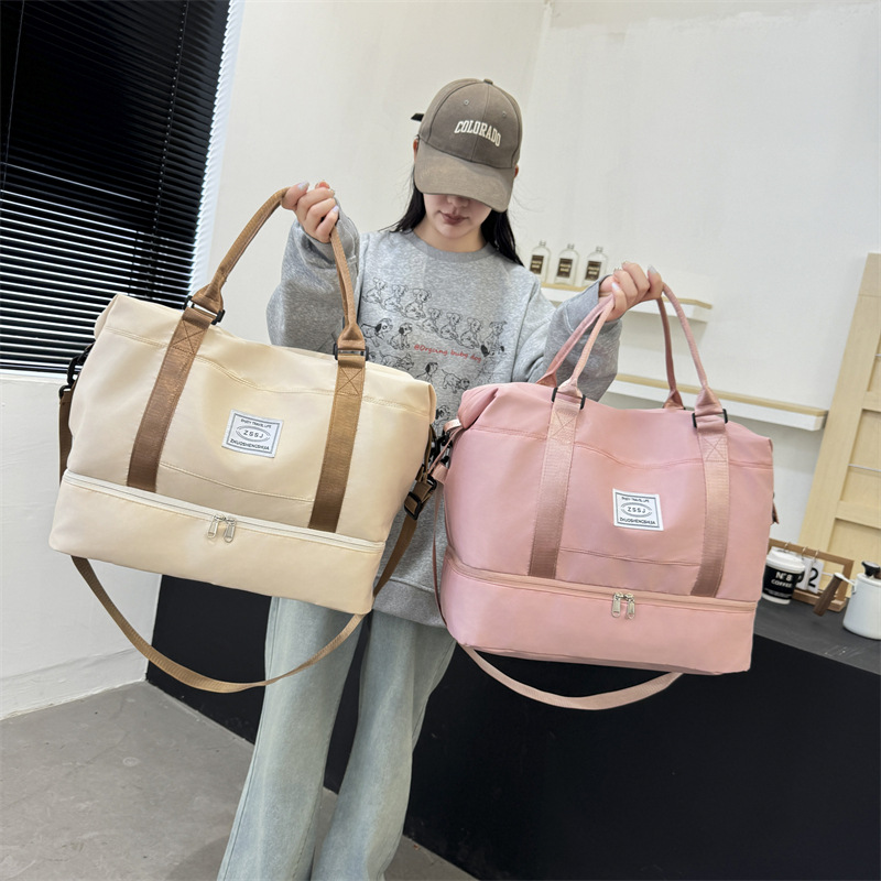 New cross-border hand-held travel bag for women, dry and wet separation yoga and fitness bag, independent shoe compartment, and maternity bag details Picture