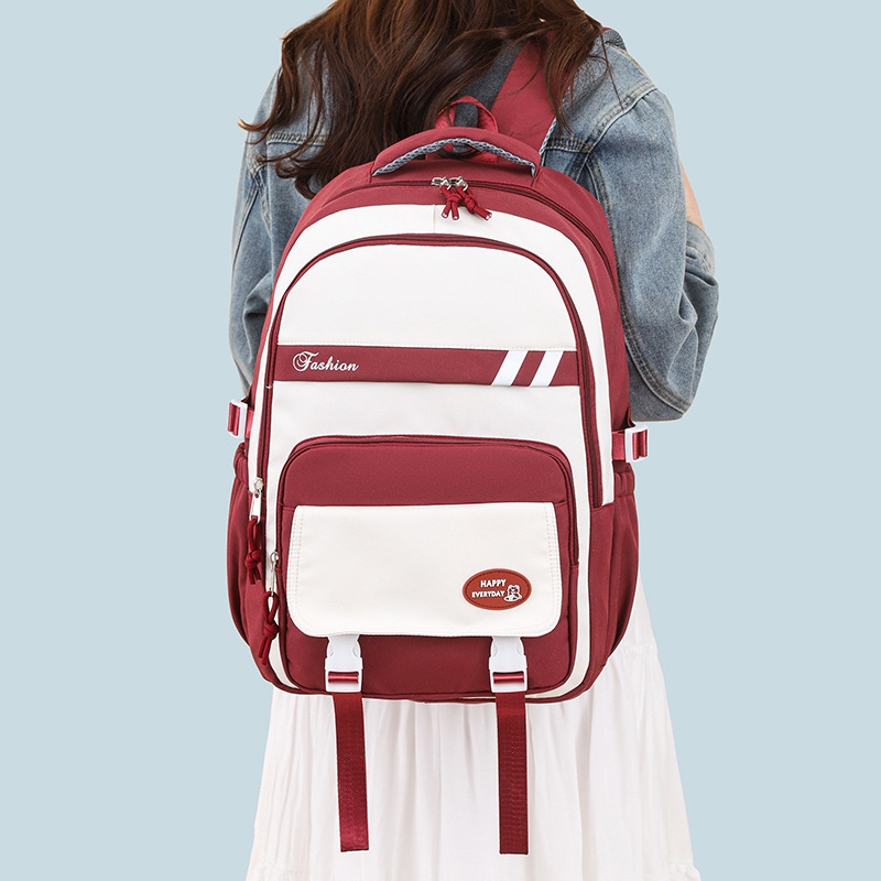 Simple Korean version backpacks for junior high school and senior high school students, large-capacity backpacks for primary school students in grades five and six details Picture