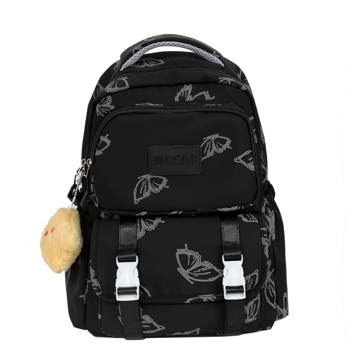 Girls' schoolbag, Korean version, high appearance level, butterfly print backpack, large capacity and versatile backpack for junior and senior high school students Item Picture