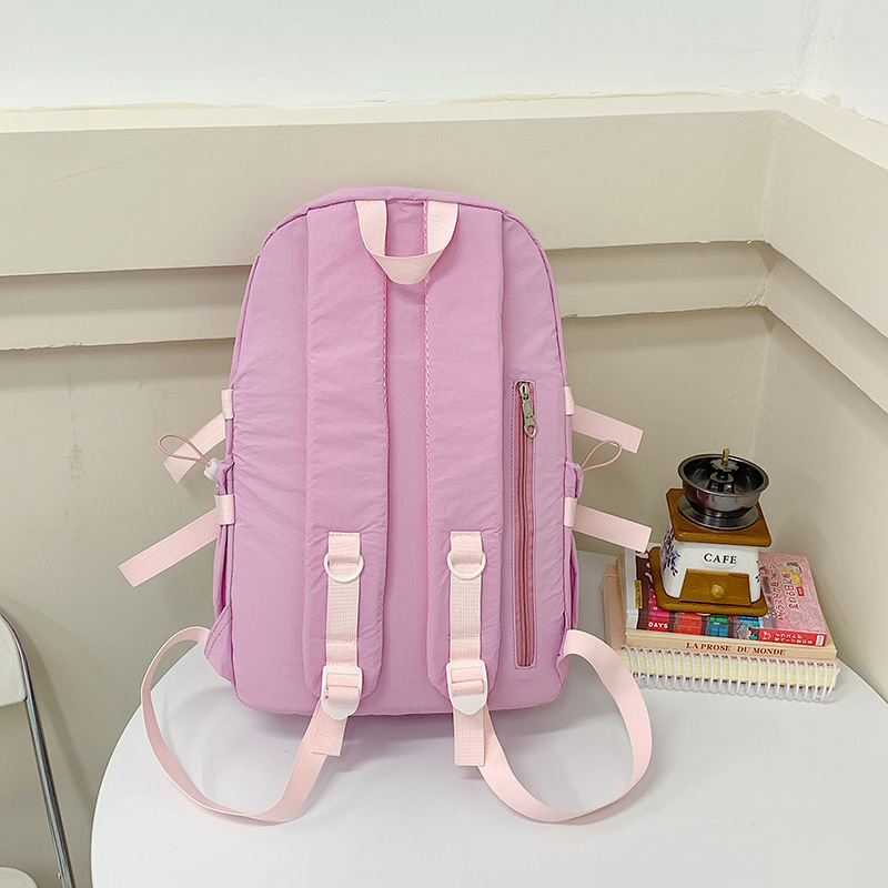 College-style large-capacity color-blocking schoolbag for junior high school students, girls' high school students' fresh and clean backpack, and cute backpack for young girls Specification drawing
