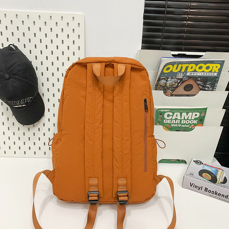 Japanese-style lightweight, pleated, large-capacity travel backpack for men, simple and versatile backpack for commuting, college student schoolbag for women Specification drawing