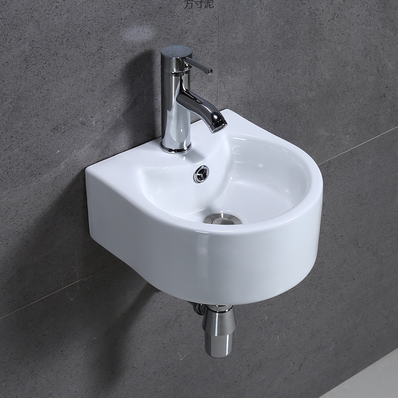 Ceramic washbasin, small hanging basin, bathroom mini washbasin, balcony wall-mounted washbasin, small space washbasin countertop Specification drawing