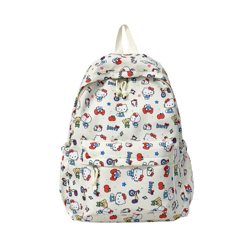 New casual backpack, Korean-style Instagram simple backpack, cute printed girl, large capacity, lightweight student schoolbag Item Picture
