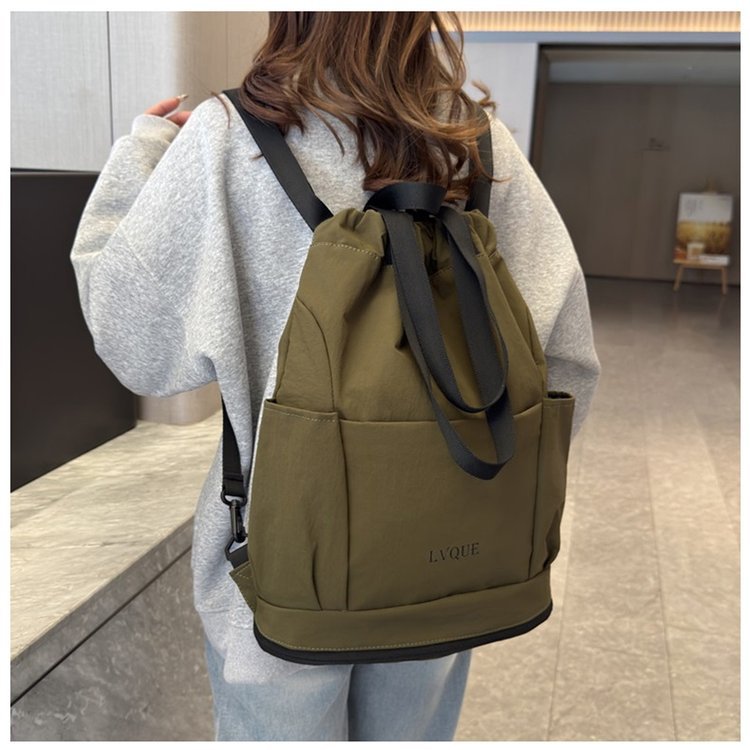 Cross-border dry-wet separation double-back storage bag, women's outdoor sports training drawstring pocket, independent shoe compartment, swimming and fitness bag full figure