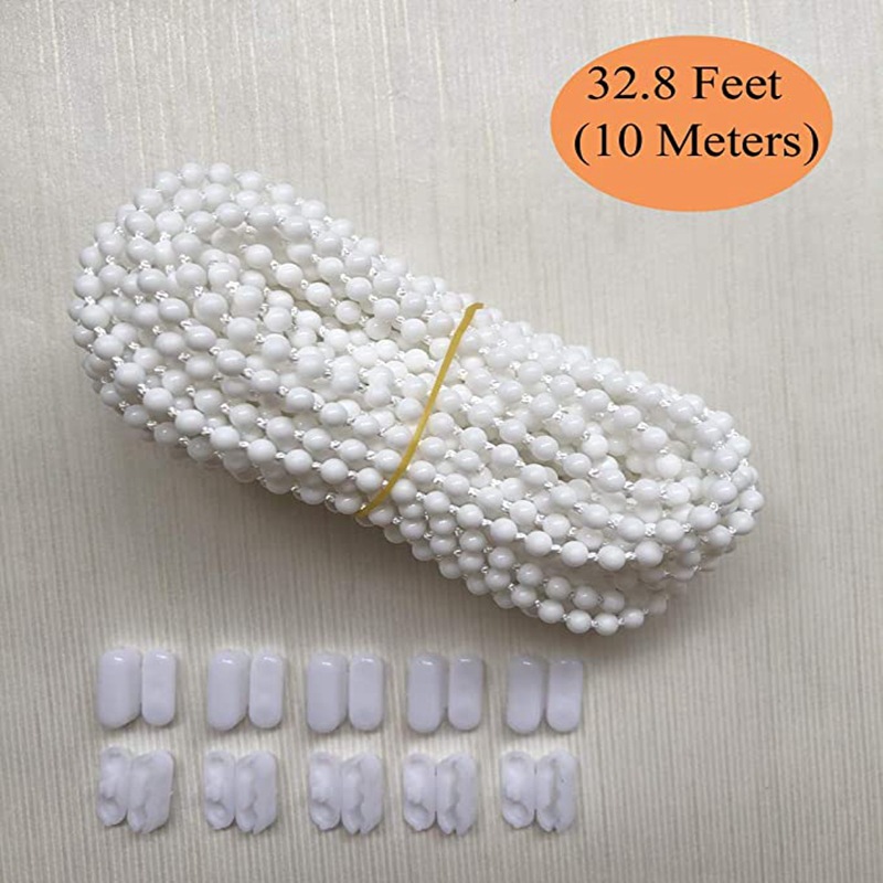 Cross-border supply of 10-meter bead chain, 10-piece bead buckle set, roller blind curtain accessories, 4.5*6MM close-string beads full figure