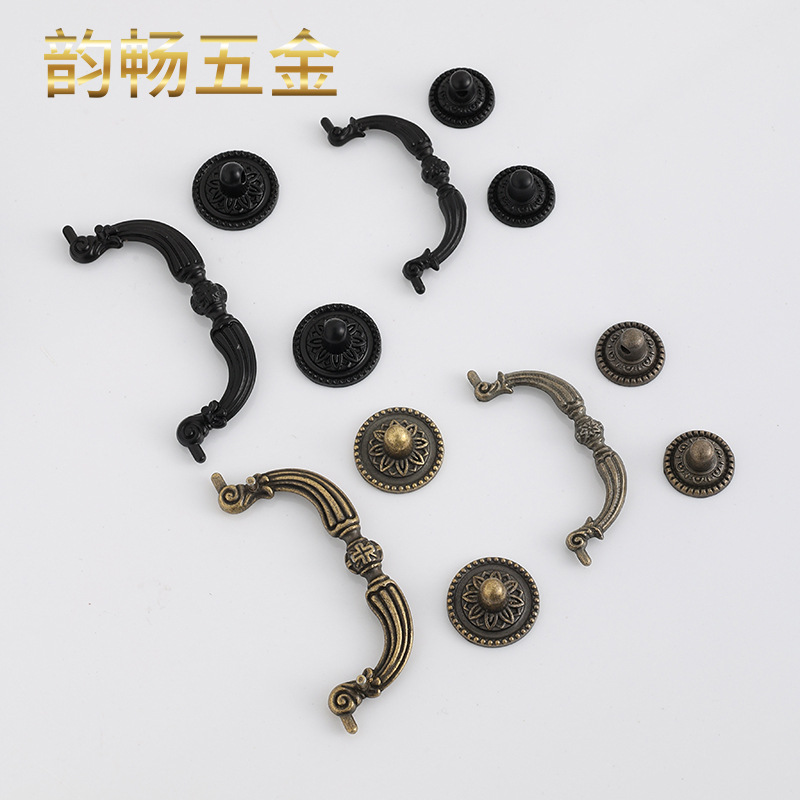120*50MM antique drawer handle, European-style handle, retro handle, hand-held home decoration handle A114 details Picture