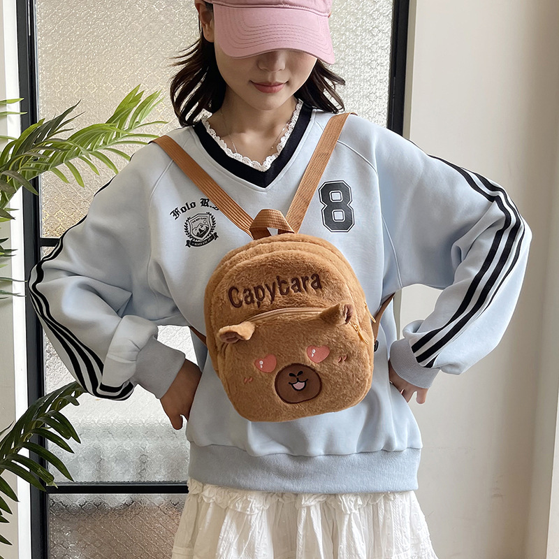 New cartoon Capibara backpack, cute and girlish, children's capybara student bag, wholesale style for export details Picture