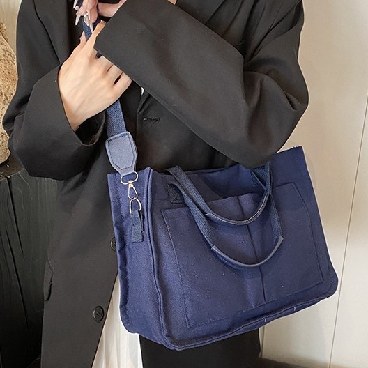 2024 New women's canvas bag, casual retro handbag, shoulder bag, large capacity multi-layer women's crossbody bag Application Scenario