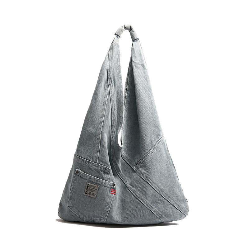 Washed denim tote bag 2024 autumn and winter new laid-back style single-shoulder bag for women, large-capacity versatile commuting bag Item Picture