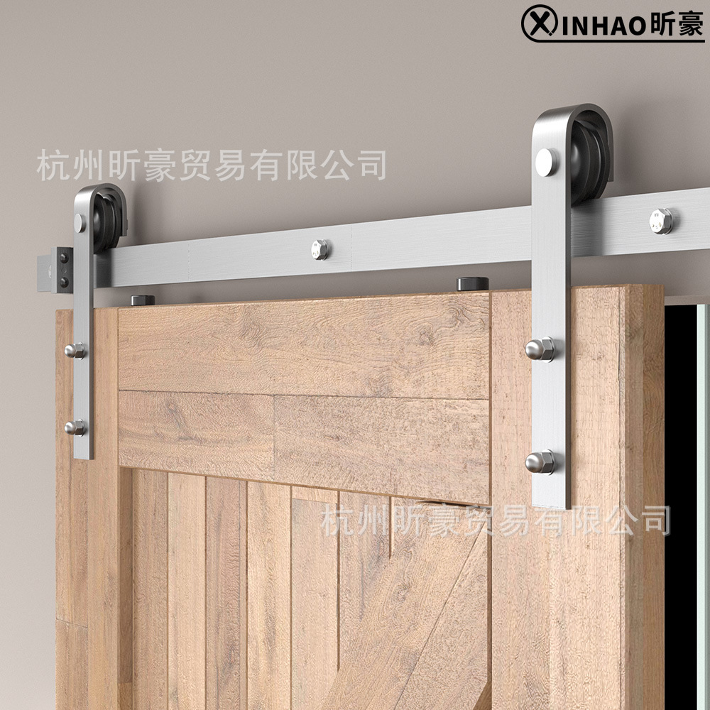 Direct sales of stainless steel classic barn door hanging rail J-type American-style sliding door hardware from the manufacturer Specification drawing