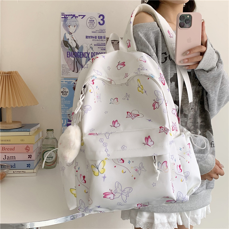 The cute backpack for young girls is versatile and lightweight. The ins backpack has a large capacity and is suitable for students' college birthdays. It has a high level of appearance Specification drawing